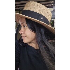 Helen Kaminski 100% Raffia Hat Boho Women Sun Hat Lagenlook Accessory